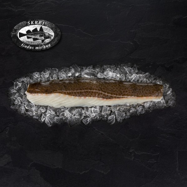 Skrei Loins 400 g+, Gebinde 1,0-1,2 kg, mit Haut