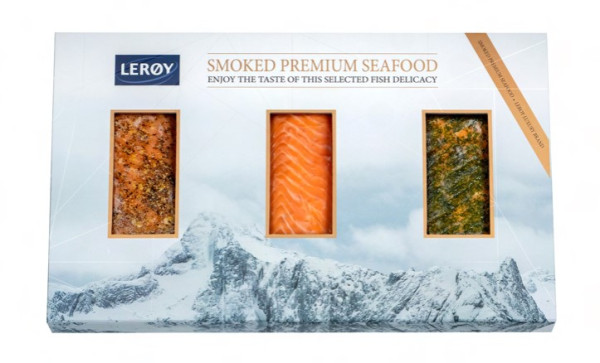 Variation von Norwegischen Premium- Lachsrückenfilets, Geräuchert, Graved, Ger. mit Zitronenpfeffer